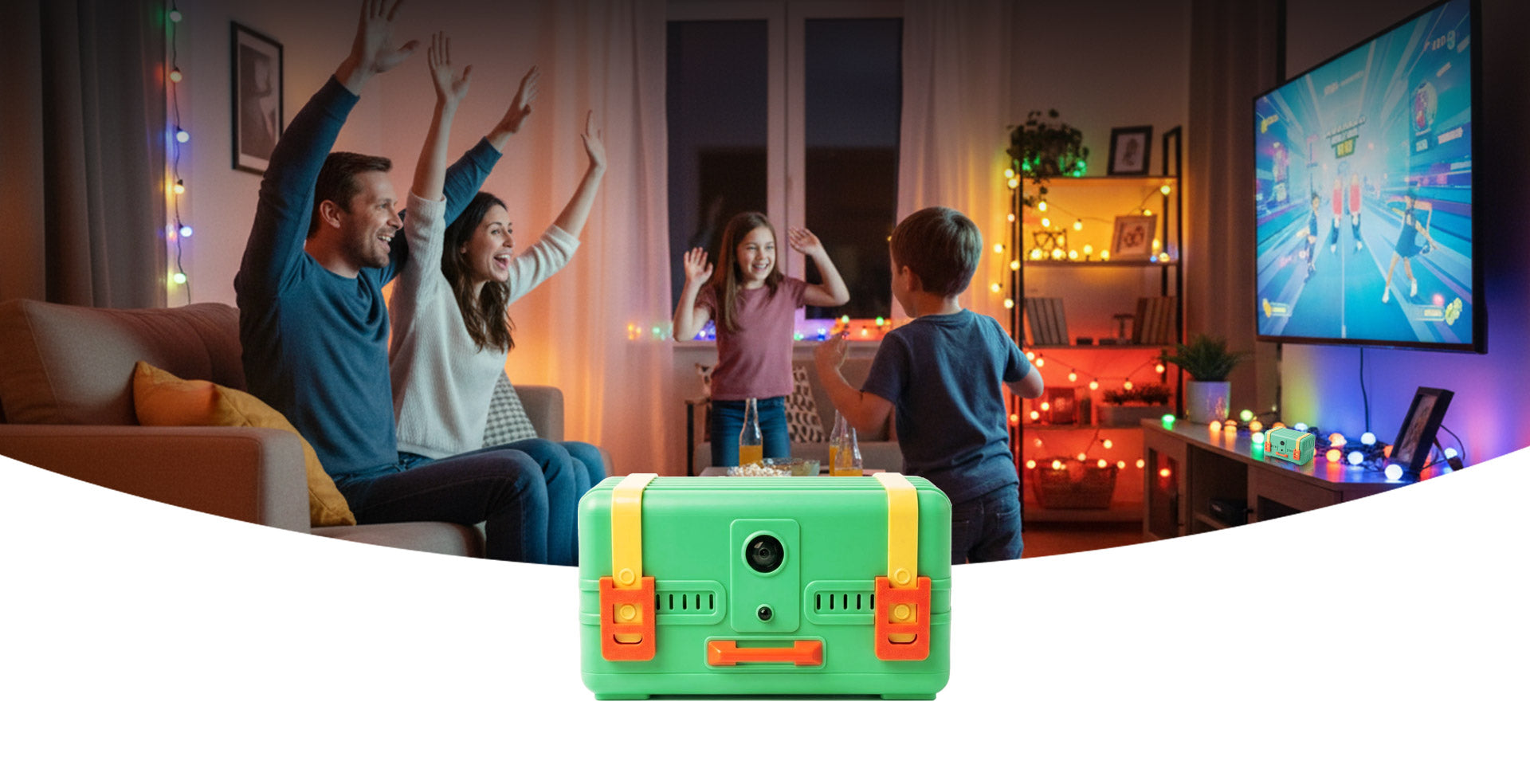Wonder Trek gaming console with motion sensors for fun family indoor activities.