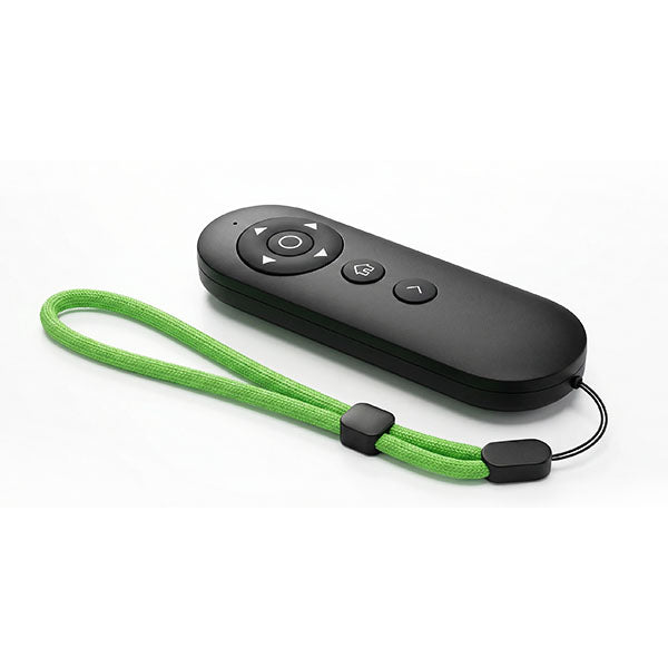 Wonder Trek remote with green strap for kids' active gaming and family fun.