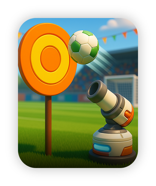 Wonder Trek kids motion sensor game featuring soccer ball and target.