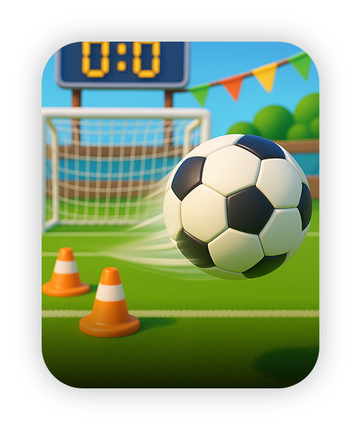 Soccer-themed kids game promoting active play and family fun.