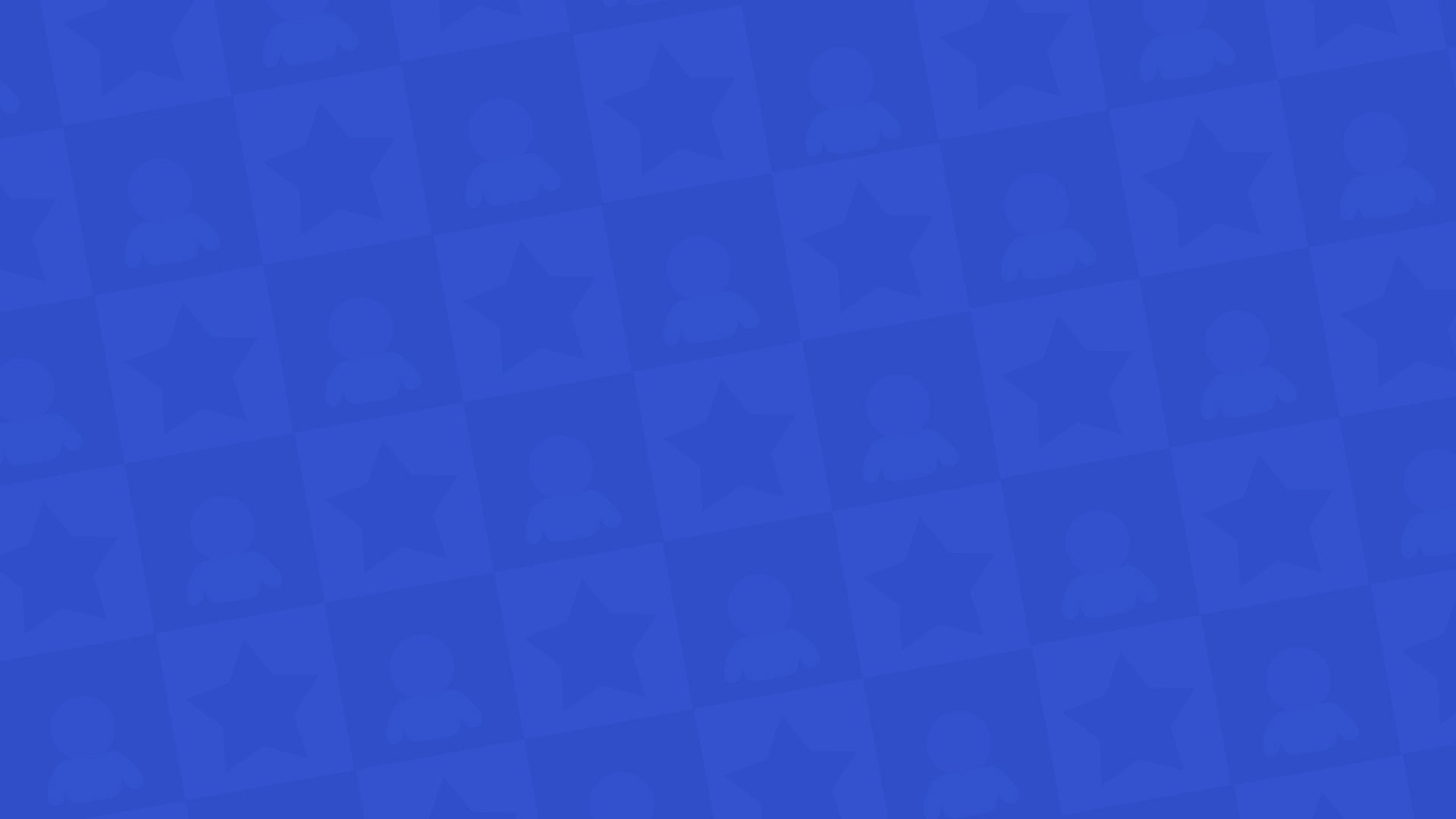 Blue star and person icon pattern background.