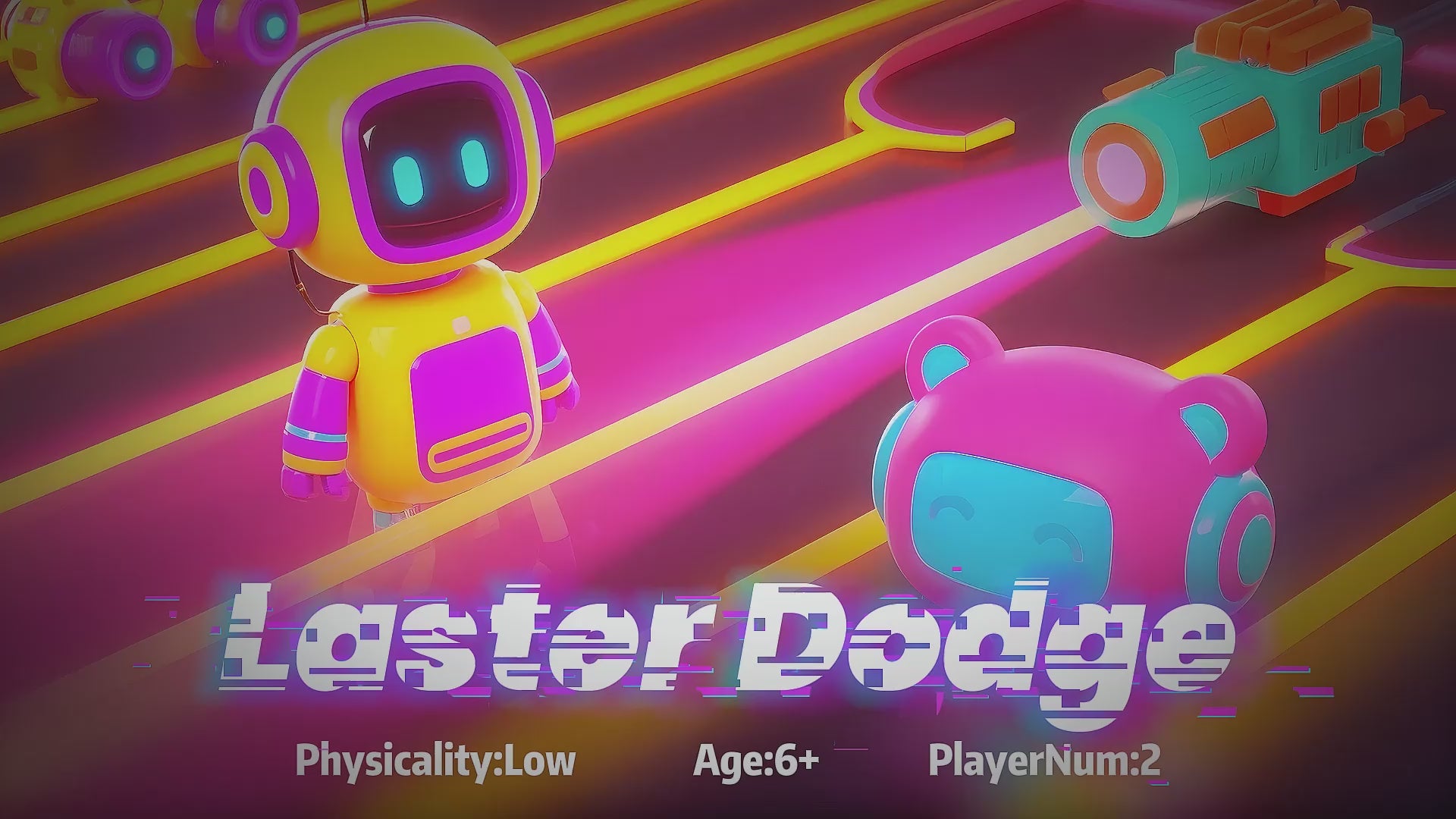 Wonder Trek Laser Dodge game for kids aged 6+, promoting family fun and active play.