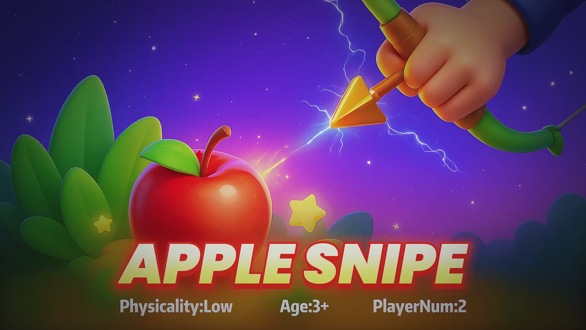 Wonder Trek Apple Snipe game for kids, promoting fun and educational indoor activities.