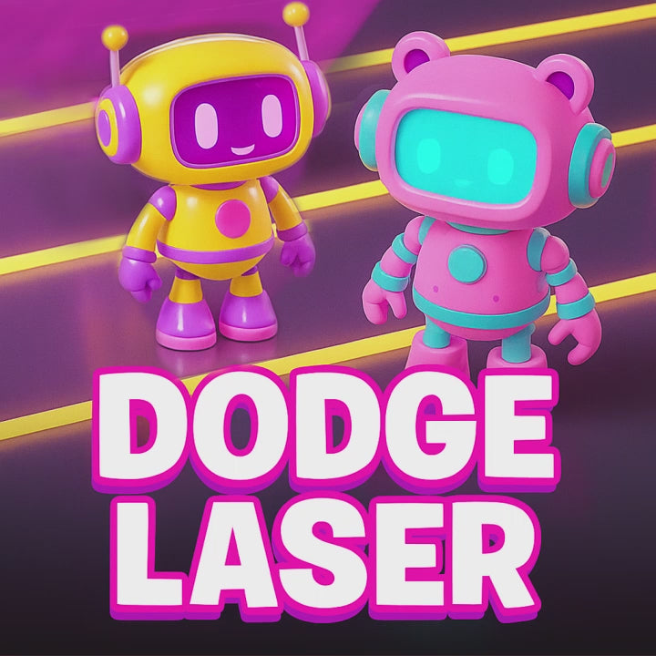 Wonder Trek Dodge Laser game with colorful robots for active family fun