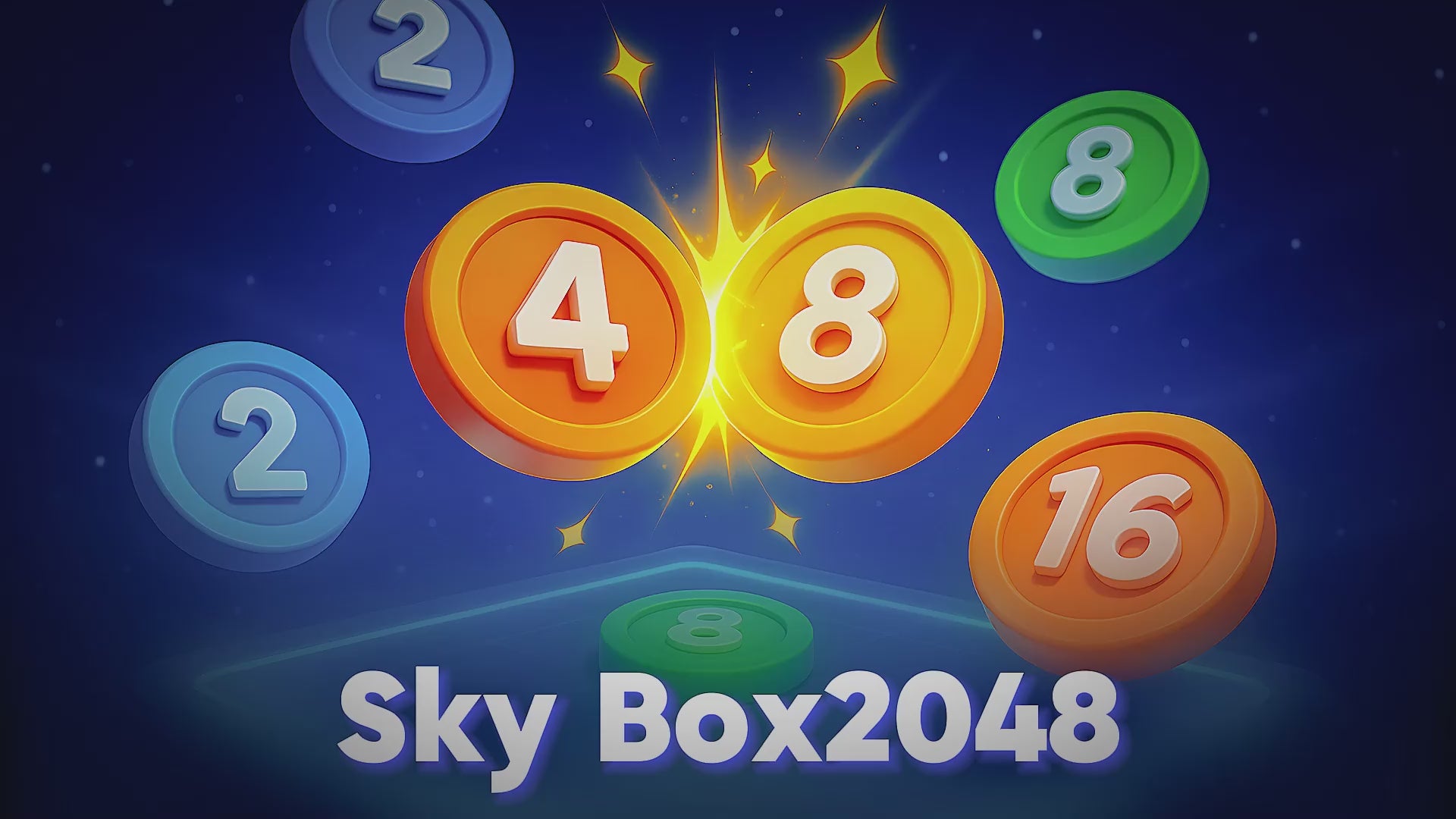 Sky Box2048 Spiel mit bunten Zahlen für familienfreundliche Unterhaltung