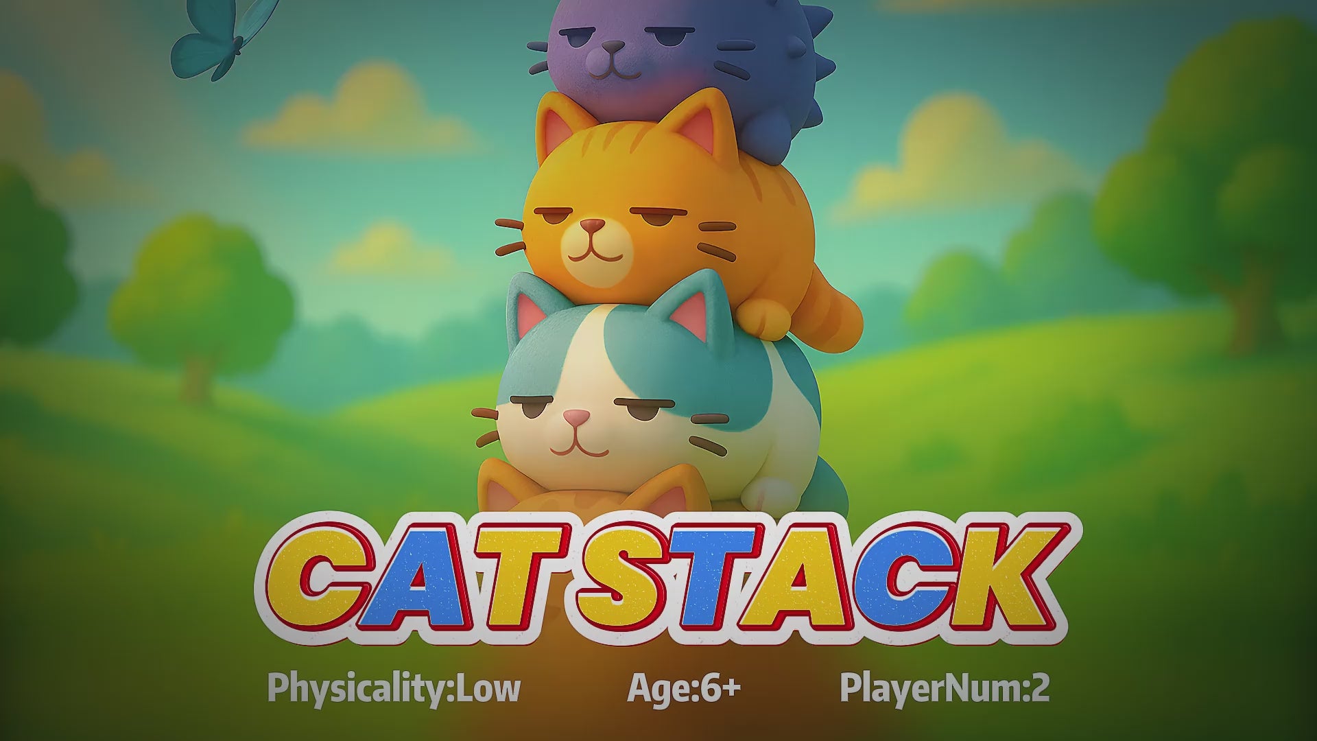 Wonder Trek Cat Stack game for kids, promoting family fun and indoor activities.