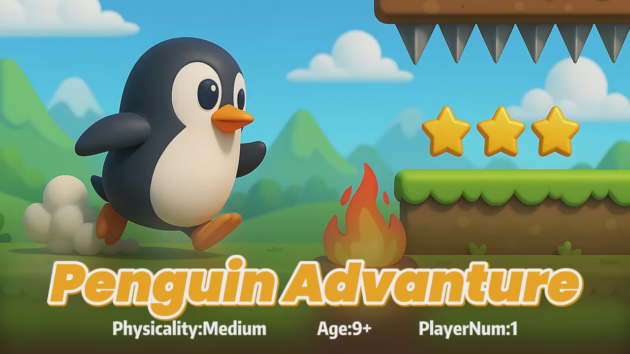 Wonder Trek Penguin Adventure game for kids with medium physicality and multiplayer fun