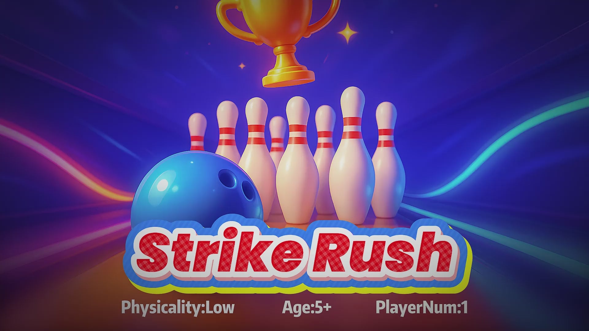 Wonder Trek Strike Rush bowling game for kids with motion sensors and trophy