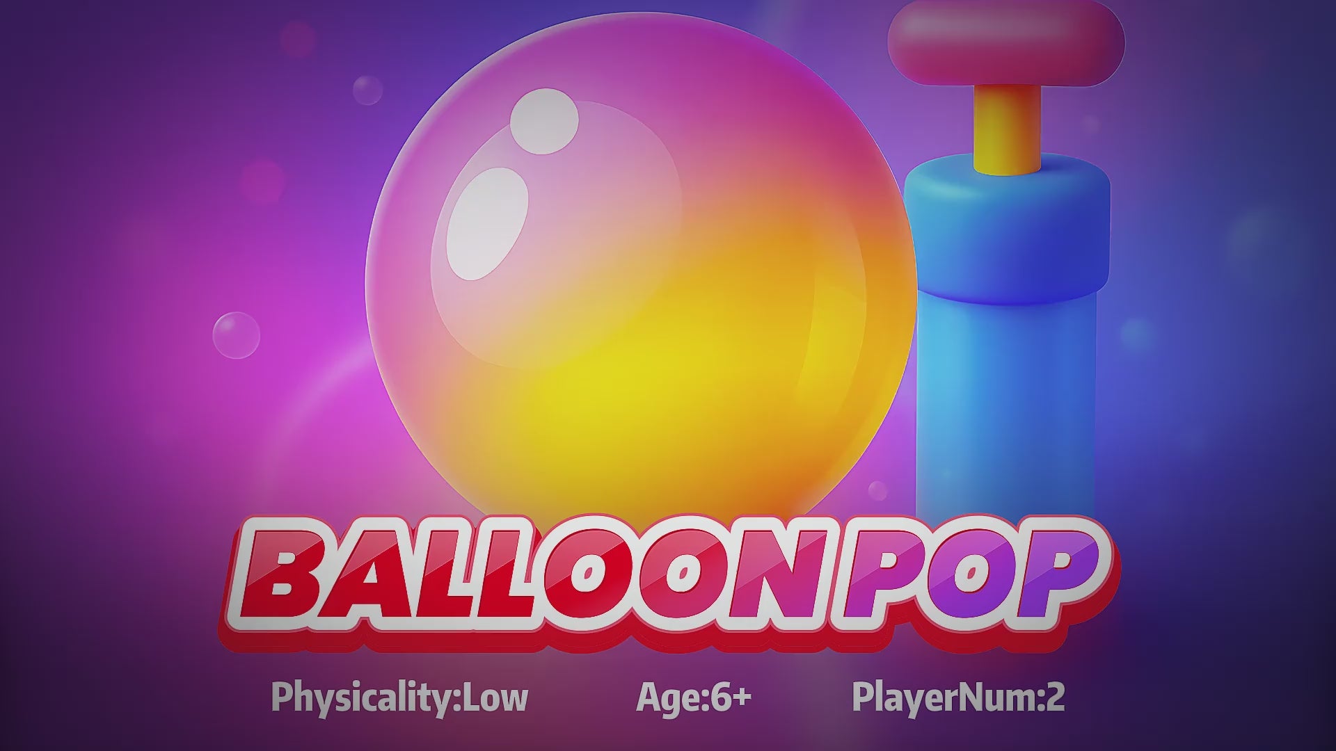 Wonder Trek Balloon Pop game for kids, promoting family fun and active play.