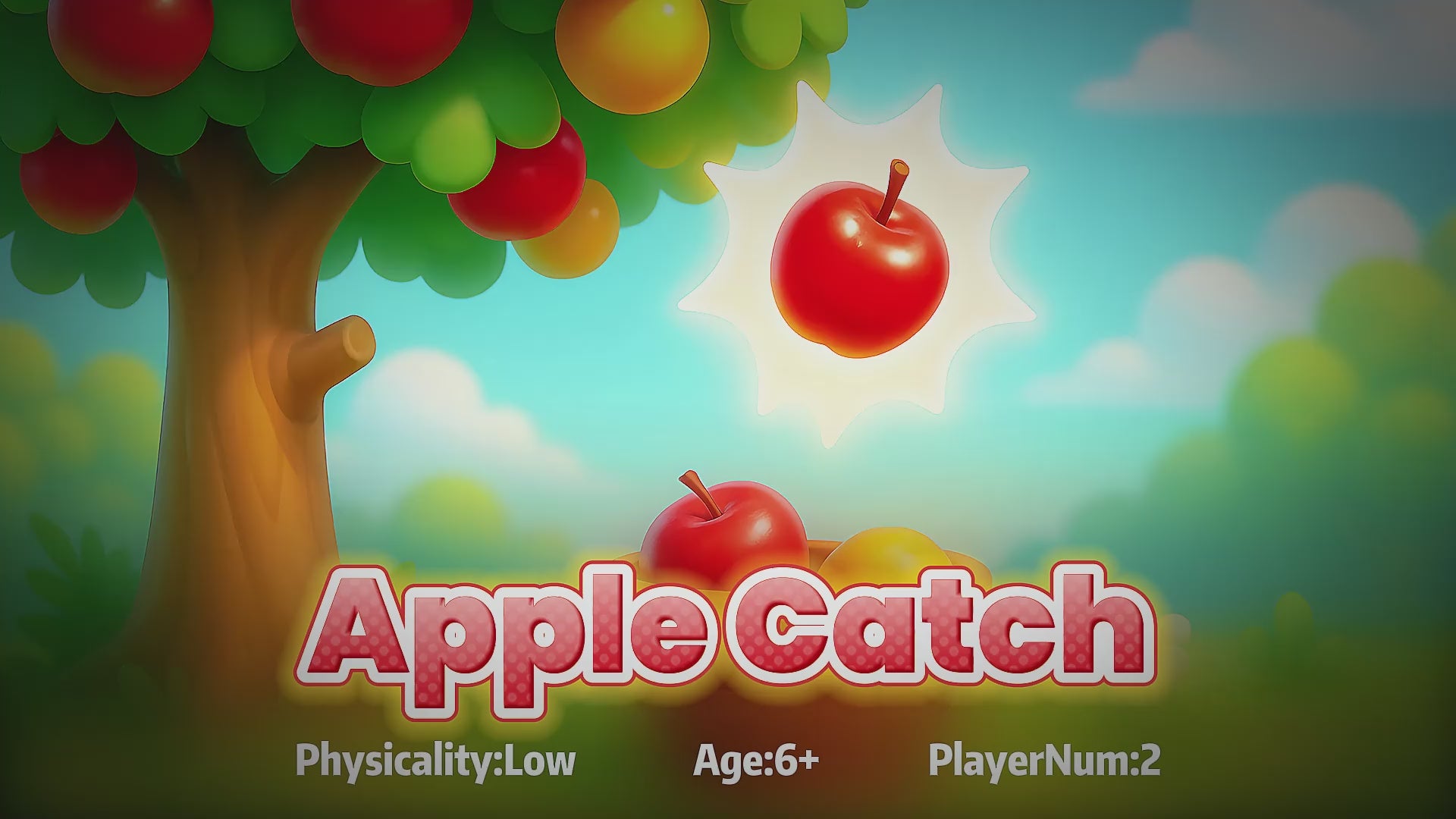 Wonder Trek Apple Catch game for kids with motion sensors and family fun activities